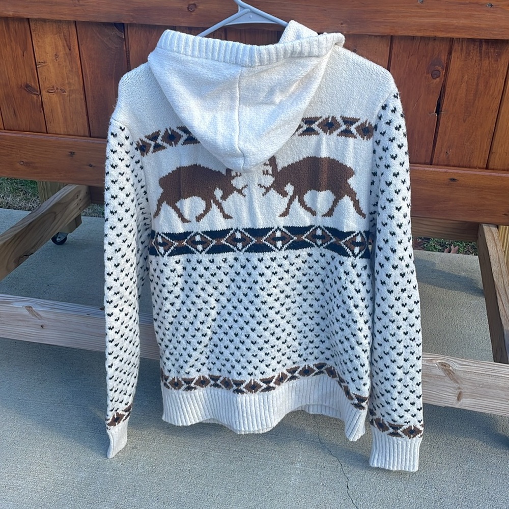American Eagle Men’s Sweater size M hooded and has front pockets comfortable fit - Picture 2 of 8